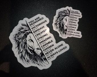 You Are Bible Verse Sticker | Vinyl Christian Sticker | Faith Sticker, Lion Sticker, Religious Sticker