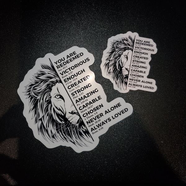 You Are Bible Verse Sticker | Vinyl Christian Sticker | Faith Sticker, Lion Sticker, Religious Sticker