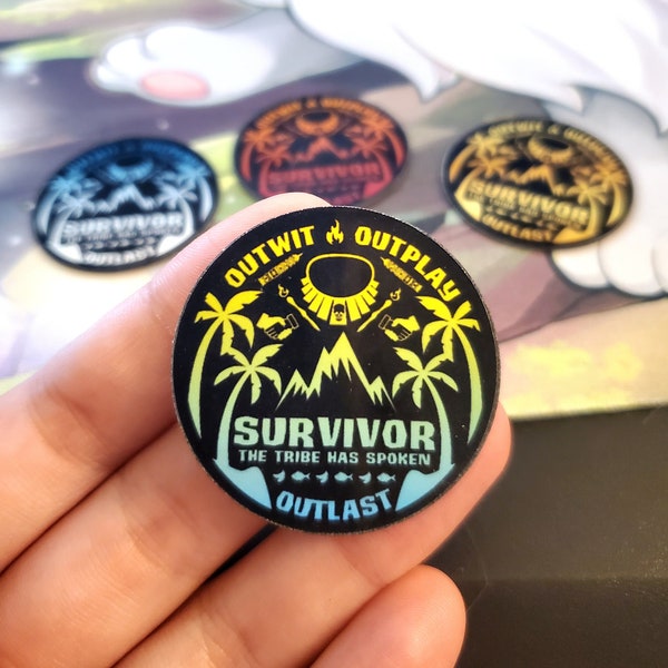 Survivor TV Show Minimalist Magnets | Set of 4, Colors Also Sold Separately | Survivor Show Gift, Reality Show Magnet | Car, Fridge Magnet