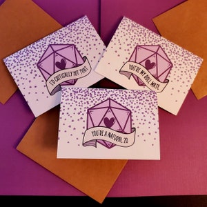 Cartes de voeux du D&D pour la Saint-Valentin | Cartes D&D, cadeau ringard, carte de voeux D20, carte de Saint-Valentin drôle, carte d'anniversaire