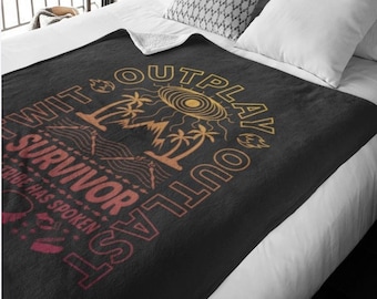 Survivor TV Show Retro Throw Blanket | 3 Colors Available