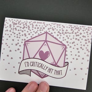 DnD Valentine's Greeting Cards | DnD Cards, Nerdy Gift, D20 Greeting Card, Funny Valentine's Card, Anniversary Card image 7