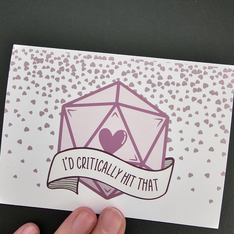 DnD Valentine's Greeting Cards | DnD Cards, Nerdy Gift, D20 Greeting Card, Funny Valentine's Card, Anniversary Card image 7