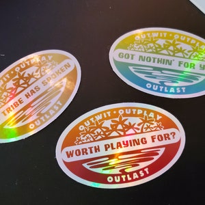 Survivor TV Show Sticker Classic Edition 3-Pack | The Tribe Has Spoken, Worth Playing For, Got Nothin' For You | Survivor Show Gift