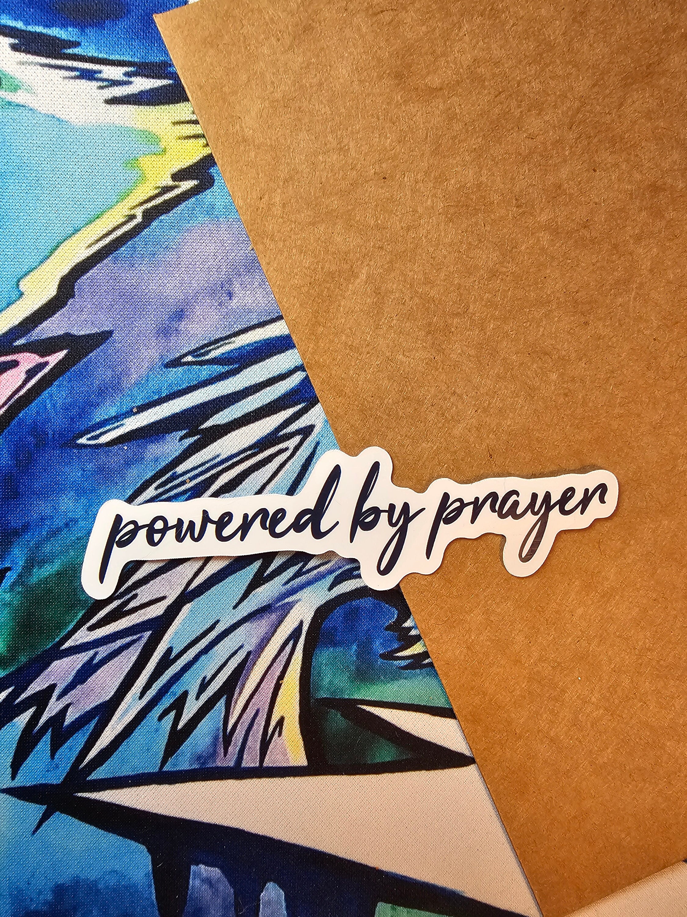 Powered by Prayer Christian Sticker | Bible Verse Sticker | Faith ...