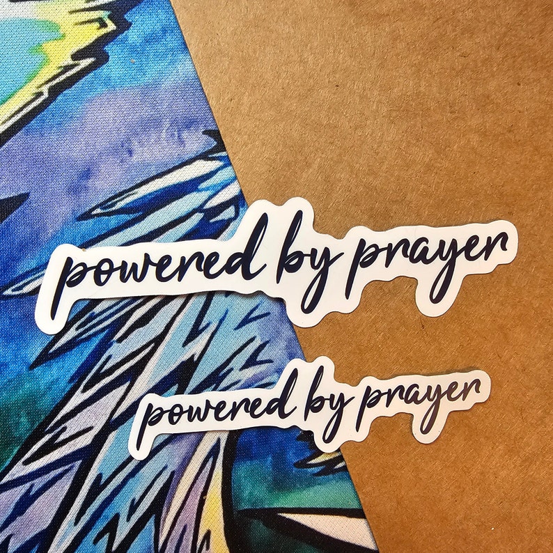 Prayer Sticker Layout Powered by Prayer Christian Sticker | Bible Verse Sticker | Faith ...