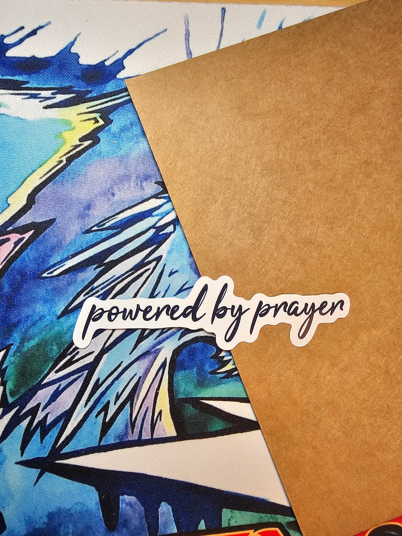 Powered by Prayer Christian Sticker | Bible Verse Sticker | Faith ...