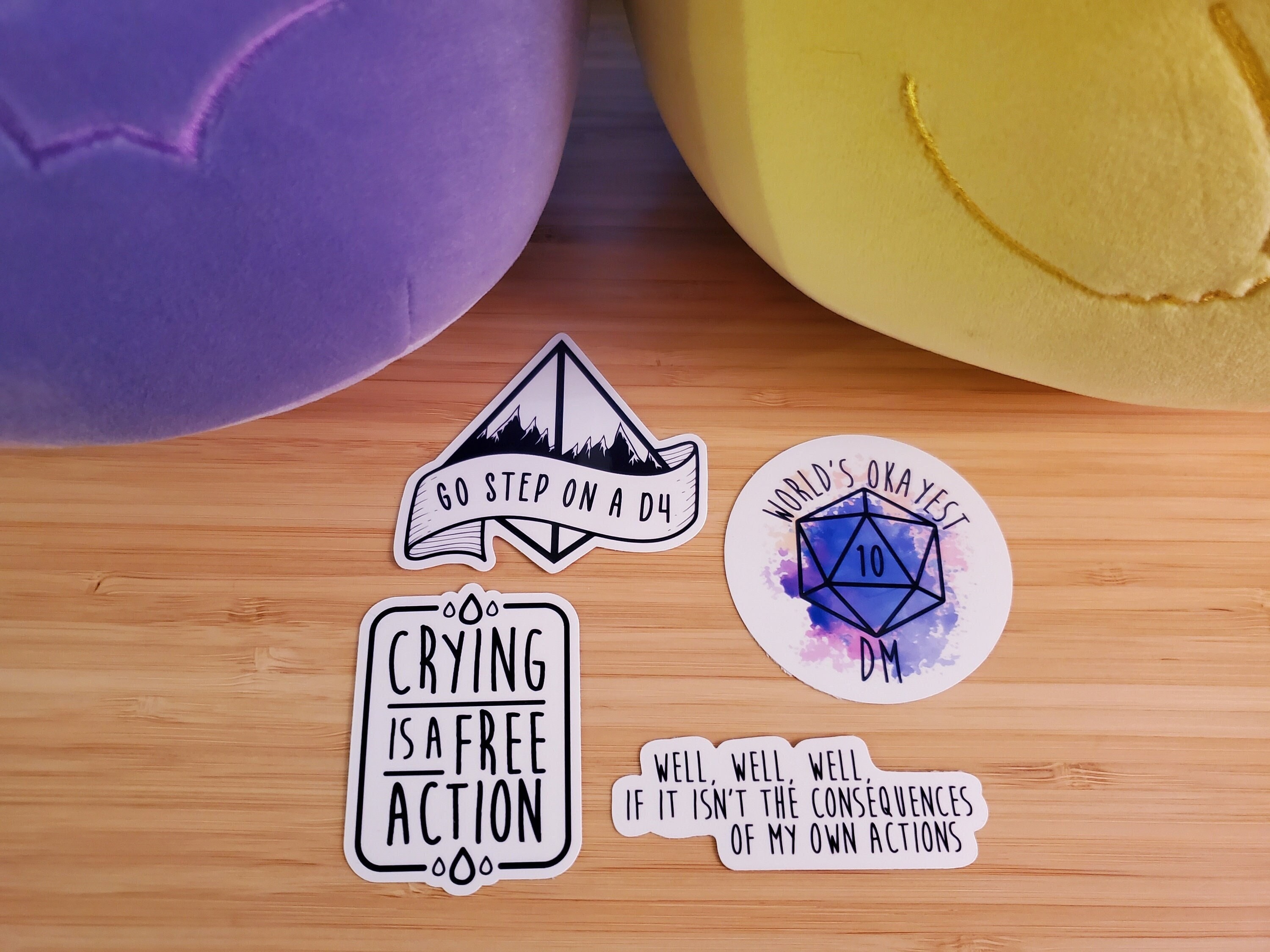 Dungeons and Dragons Funny Sticker Pack | DnD Stickers, D4 Sticker, Dungeons & Dragons Sticker Set, Vinyl Laptop Stickers