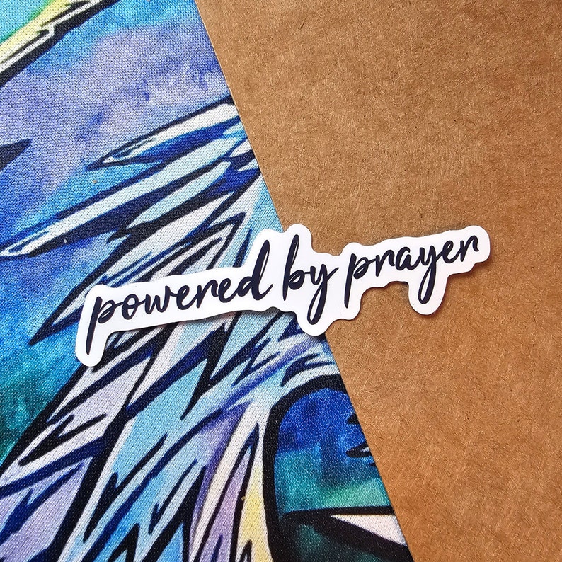Powered by Prayer Christian Sticker | Bible Verse Sticker | Faith ...