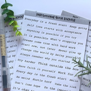 Feuille d'autocollants pour citation esthétique