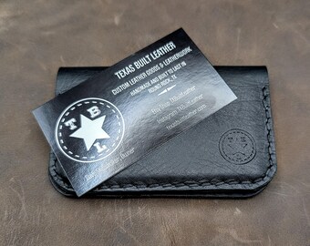 The Business - Handmade EDC leather bifold card minimalist business card/card wallet | EDC minimalist bifold wallet