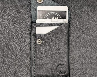 The Night Out - Leather pocket card wallet with metal security snap| minimalist wallet | EDC minimalist front pocket wallet