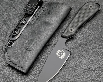 Leather Knife Sheath: Customizable Clip Carry System for White River M1 Backpacker Pro Fixed Blade