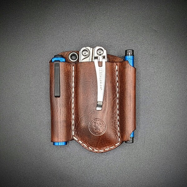 Leather Wallet Pen Knife Etsy