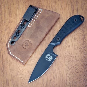 Leather Knife Sheath: Customizable Clip Carry System for White River M1 Backpacker Pro Fixed Blade