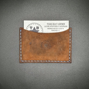 Tarjetero minimalista de cuero cosido a mano / Tarjetero delgado para tarjetas de crédito / Tarjetero minimalista para tarjetas de crédito