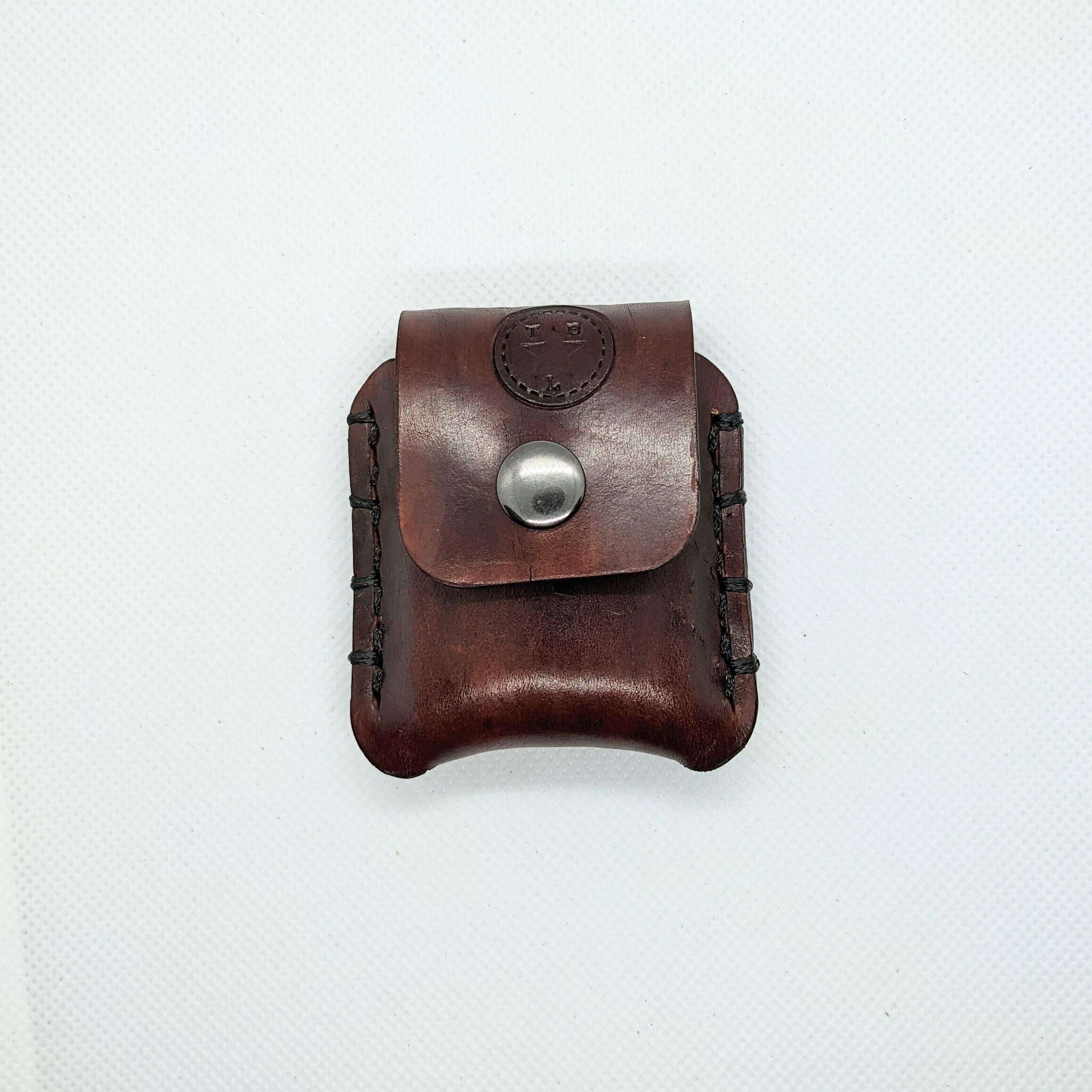 Handmade leather zippo case with snap closure Etsy