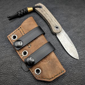 Leather Knife Sheath: Customizable Clip Carry System for Knafs Lander 4 Fixed Blade image 9