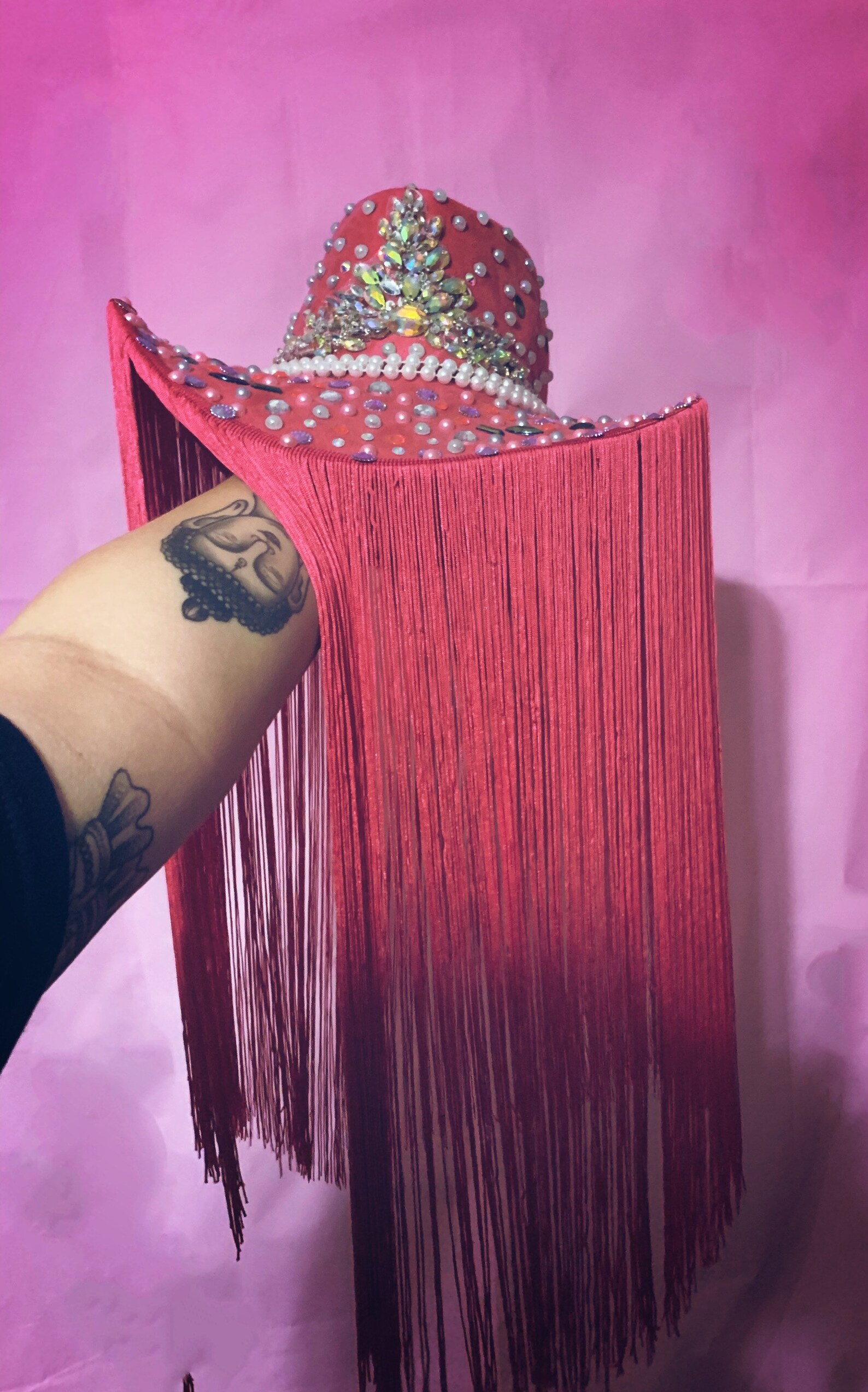 cowboy hat rhinestone fringe