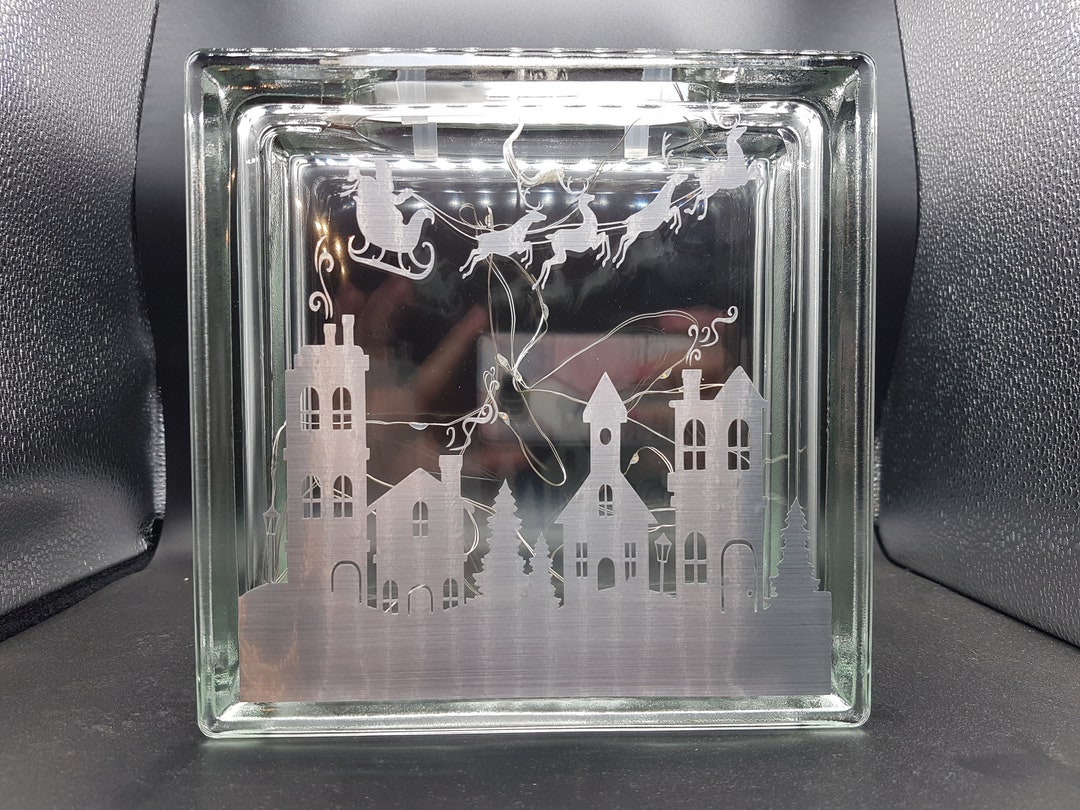 Glass Block Christmas Decoration With Multi Coloured Fairy Etsy