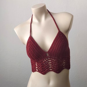 Häkeltop Häkel Top Spitze Boho Hippie 70er Bralette Bikini Baumwolle Bild 5