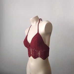 Häkeltop Häkel Top Spitze Boho Hippie 70er Bralette Bikini Baumwolle Bild 7