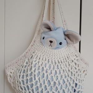 fourre-tout en filet | Sac fourre-tout écologique léger fait main pour l'épicerie, les livres et la journée à la plage | Grand sac de courses au crochet