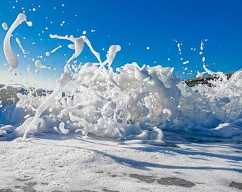 Ocean Foam Photography Print - Beach Art Print - Print of Sea for Wall