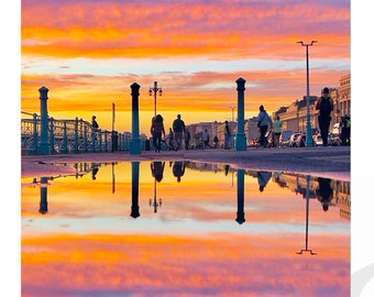 Brighton Sunset Fine Art Photography Print - Beach Sunset Wall Print  - Sunset Art Print