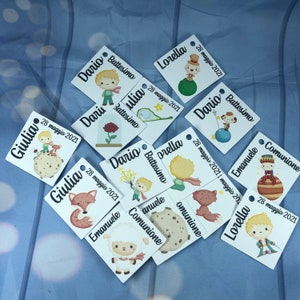 14 cartellini tag bigliettini Piccolo Principe personalizzati per bomboniere segnaposto battesimo nascita babyshower compleanno comunione