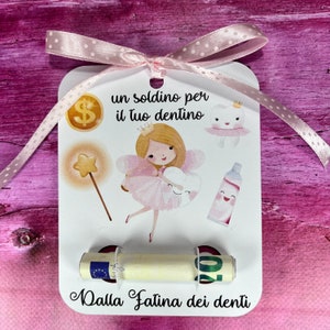 Biglietto portasoldi fatina o elfo dei dentini con frase personalizzata regalo per bambini soldino per il dente per bimbo o bimba