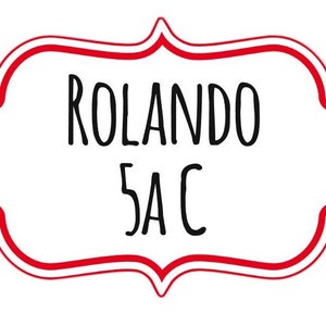 18 etichette adesive sagomate personalizzate a scelta 24 colori e 50 font per scuola ufficio casa quaderni libri barattoli vasetti conserve