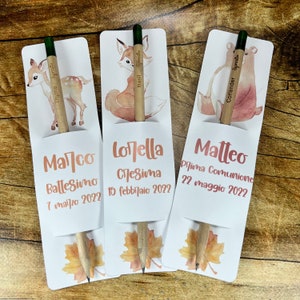 Matite piantabili animali del bosco orso volpe cerbiatto lepre bomboniera segnaposto battesimo cresima comunione compleanno 3 6 12 pezzi