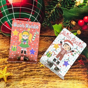 Set da 9 capsule con semi con cartoncino personalizzato natalizio segnaposto ecologico biglietto augurale natale mamma nonna maestra amici