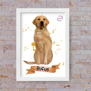 Quadretto ritratto di cane varie razze regalo per amanti cani ricordo commemorazione in memoria personalizzato con nome collare varie misure