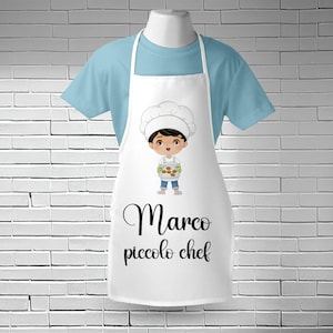Grembiule cucina bambino personalizzato con nome | Idea regalo baby chef | Cuoco cuoca bimbo bimba | Gadget cucina bambini