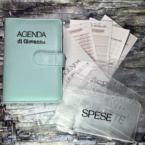 Agenda planner personalizzata buste portasoldi planner mensile giornaliero contatti password budget mensile memo compleanni e festività