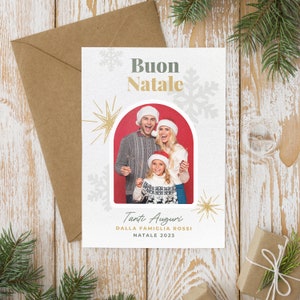 10 biglietti augurali natalizi con busta kraft con foto personalizzati 13x18 per Auguri di Natale Invito cena di Natale Inviti Natalizi