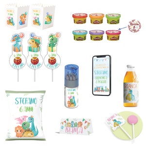 Party kit personalizzato per compleanni feste bambini vari temi e pacchetti disponibili fate dinosauri safari fattoria pirati circo unicorni