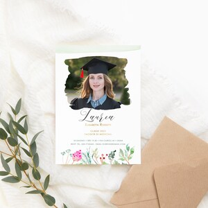 Set da 10 inviti Laurea con foto e busta personalizzati 13x18 per Laurea diploma festa laureata laureato graduation partecipazione