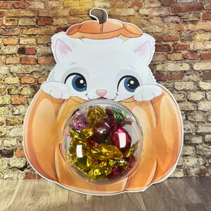 5 cartoncini con cupola portacaramelle con zucche halloween regalo fine festa party kit dinosauri elefantini gattini dolcetto o scherzetto