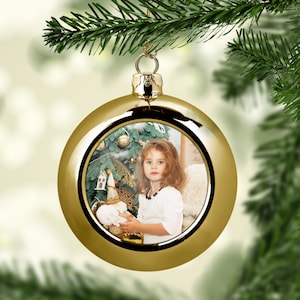 Pallina di Natale diametro 6 cm personalizzata con foto colori oro argento o rosso decorazione di natale regalo di natale