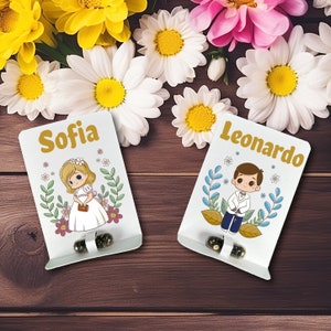 9 capsule con semi con cartoncino personalizzato per prima comunione cresima bambino bambina idea originale ecologica bomboniera segnaposto