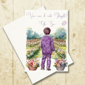 Biglietto personalizzato richiesta Paggetto bambino con busta bianca o kraft idea nozze matrimonio proposta vuoi essere il mio paggetto