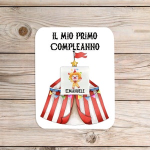 Cioccolatini a tema circo personalizzati con cartoncino per comunione cresima battesimo nozze nascita compleanno bomboniera segnaposto