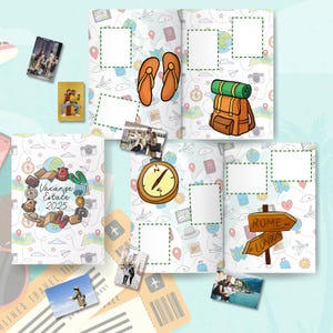 Album delle Figurine con Foto Viaggi e Vacanze, 24 Adesivi con Foto, Idea Regalo Ricordo estate, Formato A5, Stampa di Qualità Fotografica