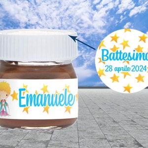 4 nutelline personalizzate con nome frase data Piccolo Principe per compleanni feste comunione battesimo nascita