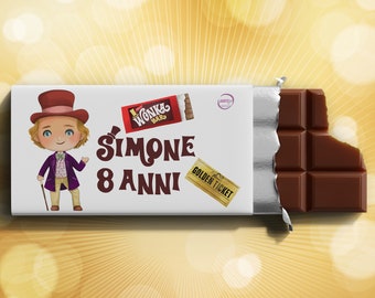 Fabbrica cioccolato bambini Tavoletta di cioccolato fondente o al latte personalizzata per Compleanno o feste idea regalino di fine festa