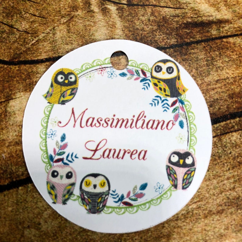 15 Cartellini Personalizzati Animali Safari - Bigliettini Per Bomboniere Compleanno Battesimo Con Nome - Foto 4