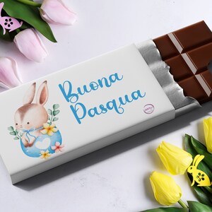 Tavoletta di cioccolato fondente o al latte personalizzata per Pasqua disegno frase a scelta animali idea regalino fine festa omaggio ospiti